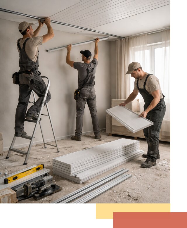 Монтаж потолка из ПВХ панелей в Соль-илецке оперативно и качественно