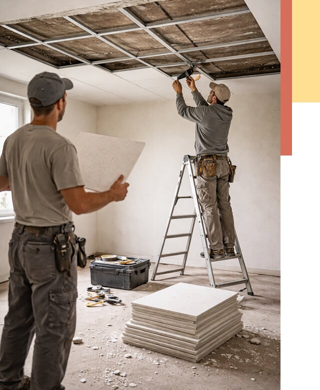 Замена плит подвесного потолка в Соль-илецке от 1823 руб. быстро и недорого | ОТДЕЛОЧНИК-Сои