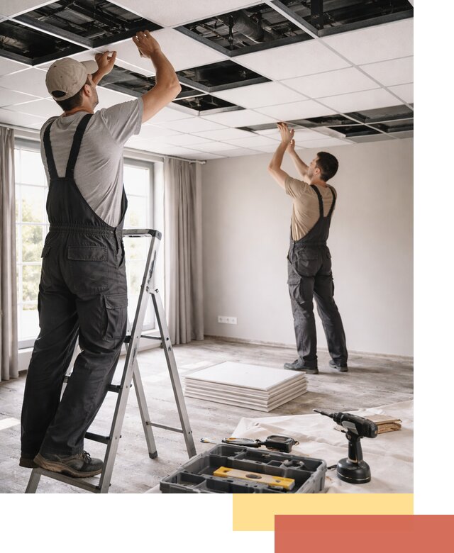 Замена плит подвесного потолка в Соль-илецке быстро и качественно