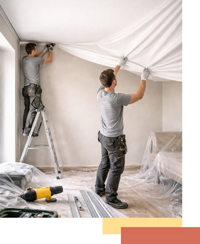 Монтаж тканевого натяжного потолка в Соль-илецке недорого и быстро