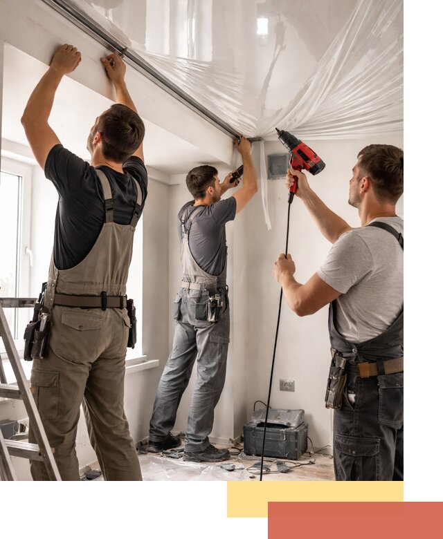 Монтаж глянцевого натяжного потолка в Соль-илецке быстро и качественно