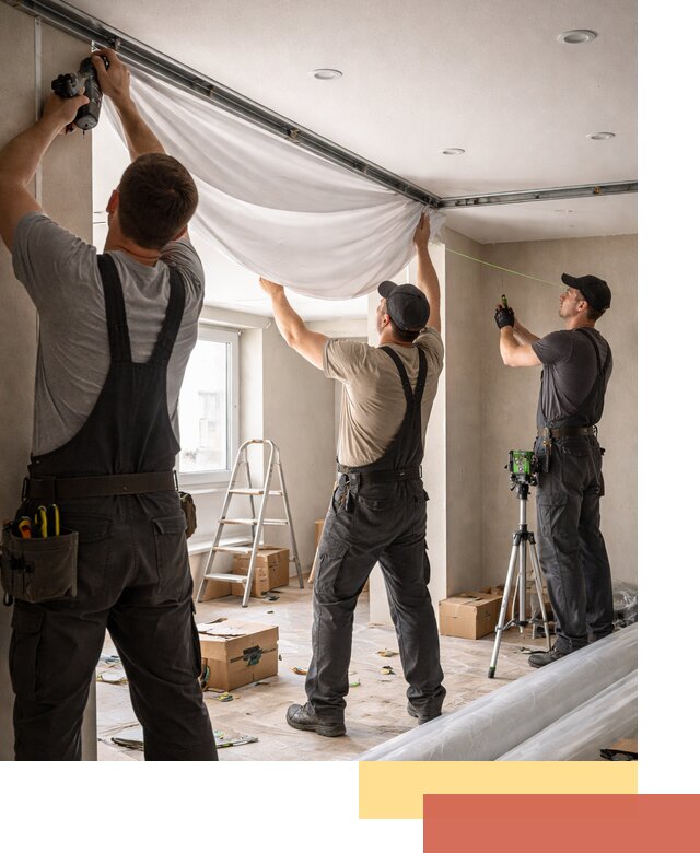 Монтаж парящего натяжного потолка под ключ в Соль-илецке