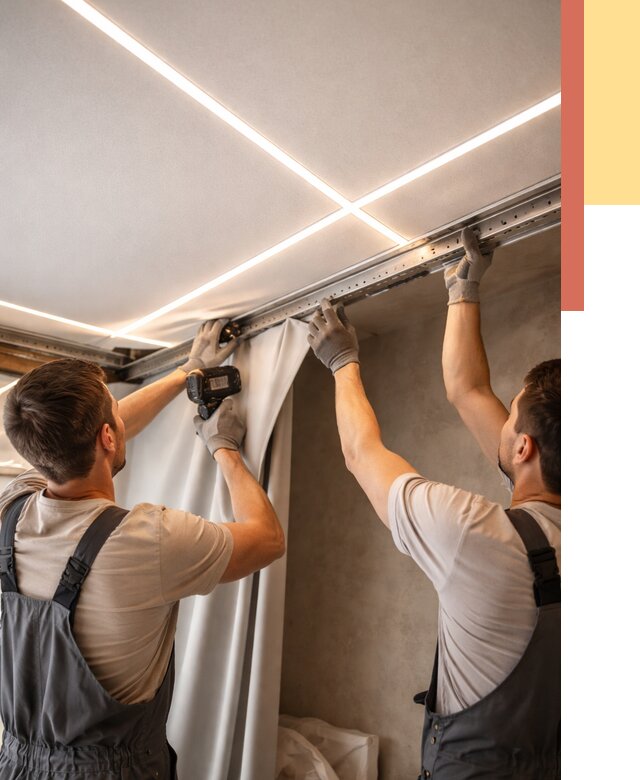 Монтаж натяжного потолка со световыми линиями в Соль-илецке от 1250 руб. | ОТДЕЛОЧНИК-Сои