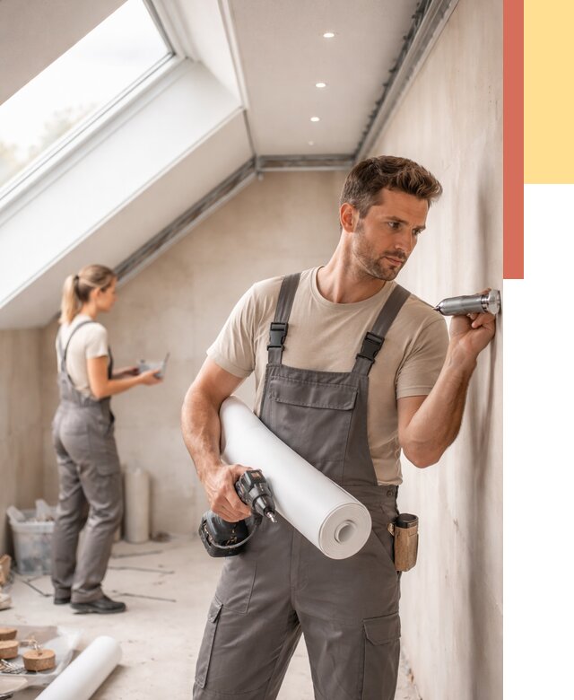 Монтаж натяжного потолка на мансарде в Соль-илецке от 3646 руб. | ОТДЕЛОЧНИК-Сои