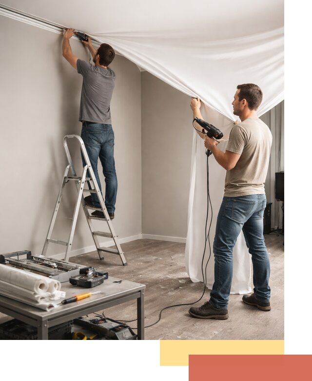 Монтаж натяжного потолка в студии в Соль-илецке