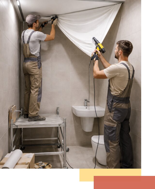 Монтаж натяжного потолка в санузле в Соль-илецке