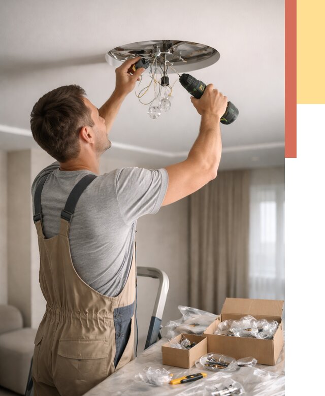 Установка люстры в натяжной потолок в Соль-илецке от 1250 руб. | Быстро и недорого — ОТДЕЛОЧНИК-Сои