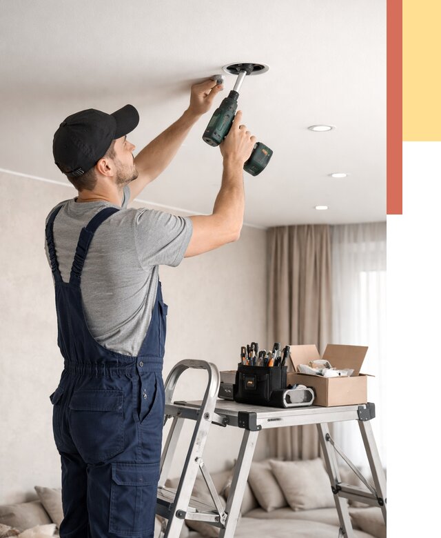 Установка и монтаж точечных светильников в натяжной потолок в Соль-илецке от 1875 руб. | ОТДЕЛОЧНИК-Сои