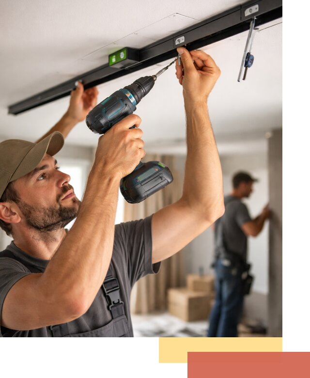 Установка трековых светильников в натяжной потолок в Соль-илецке