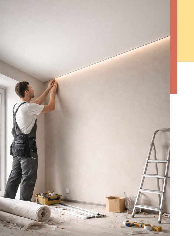 Теневые натяжные потолки в Соль-илецке от 8543 руб. под ключ | ОТДЕЛОЧНИК-Сои