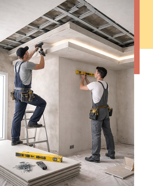 Двухуровневый потолок из гипсокартона в Соль-илецке от 1511 руб. под ключ | ОТДЕЛОЧНИК-Сои