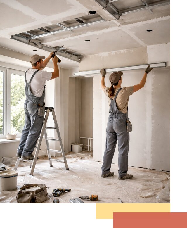 Монтаж многоуровневого потолка из гипсокартона в Соль-илецке