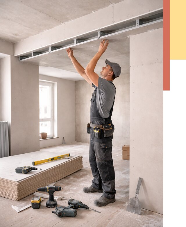 Потолок из гипсокартона с нишей в Соли-Илецке от 1302 руб. под ключ | ОТДЕЛОЧНИК-Сои