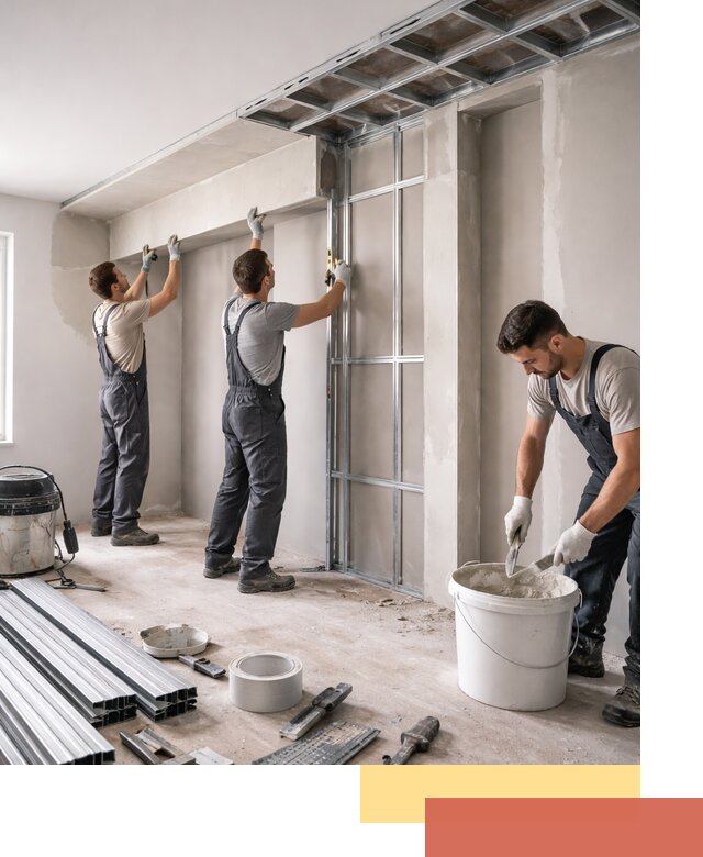 Монтаж потолка из гипсокартона с нишей в Соли-Илецке