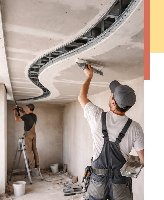 Криволинейный потолок из гипсокартона в Соль-илецке от 2188 руб./м2 | ОТДЕЛОЧНИК-Сои