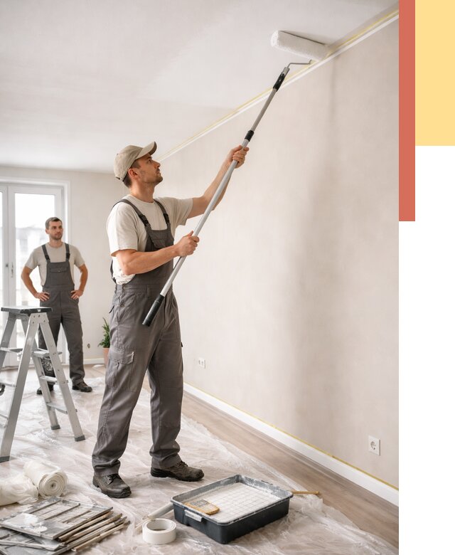 Покраска потолка из гипсокартона в Соль-илецке от 4688 руб./м2 — услуги под ключ | ОТДЕЛОЧНИК-Сои