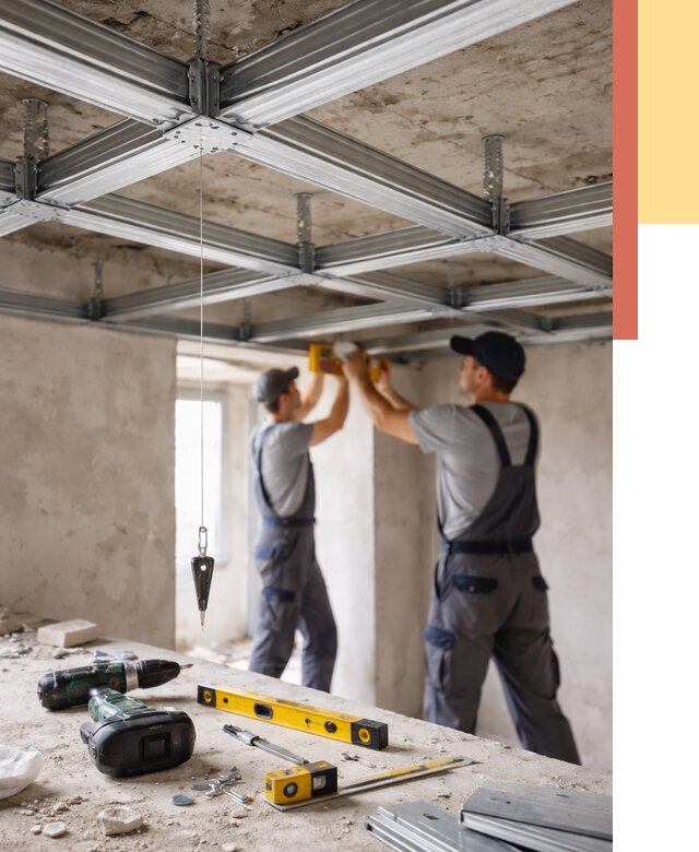 Монтаж каркаса потолка из профиля в Соль-илецке от 4688 руб. — услуги ОТДЕЛОЧНИК-Сои