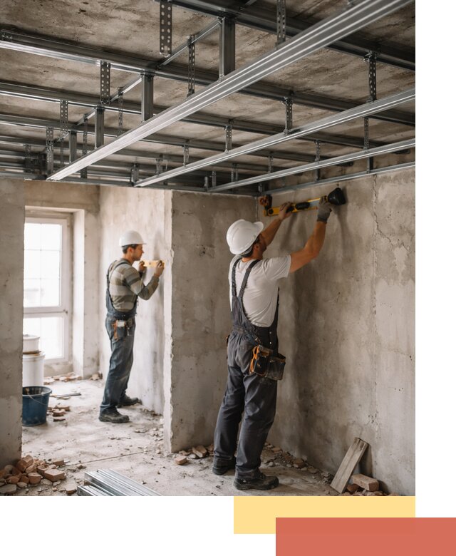 Монтаж каркаса потолка из профильного профиля в Соль-илецке