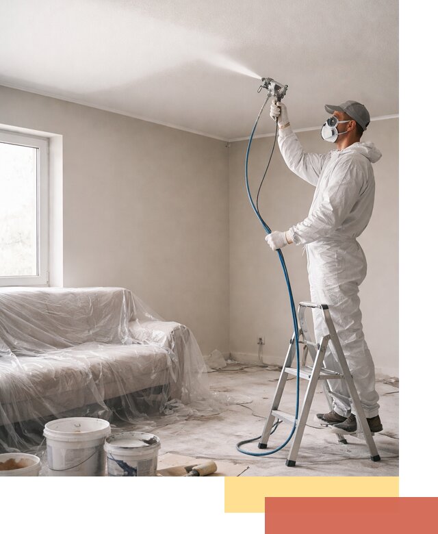 Покраска потолка краскопультом в Соль-илецке быстро и качественно