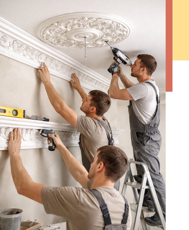 Монтаж лепнины на потолок в Соль-илецке от 3334 руб. быстро и недорого | ОТДЕЛОЧНИК-Сои