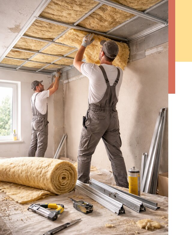 Утепление потолка в Соль-илецке от 7501 руб/м2 — недорого, быстро, под ключ | ОТДЕЛОЧНИК-Сои